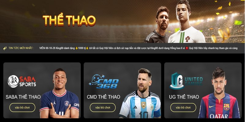 Sảnh cược Thể thao tại KING88 thịnh hành