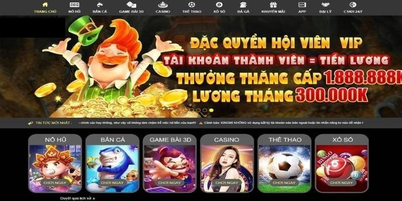 Thiết kế giao diện nhà cái KING88 tối ưu